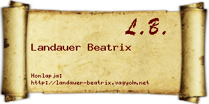 Landauer Beatrix névjegykártya